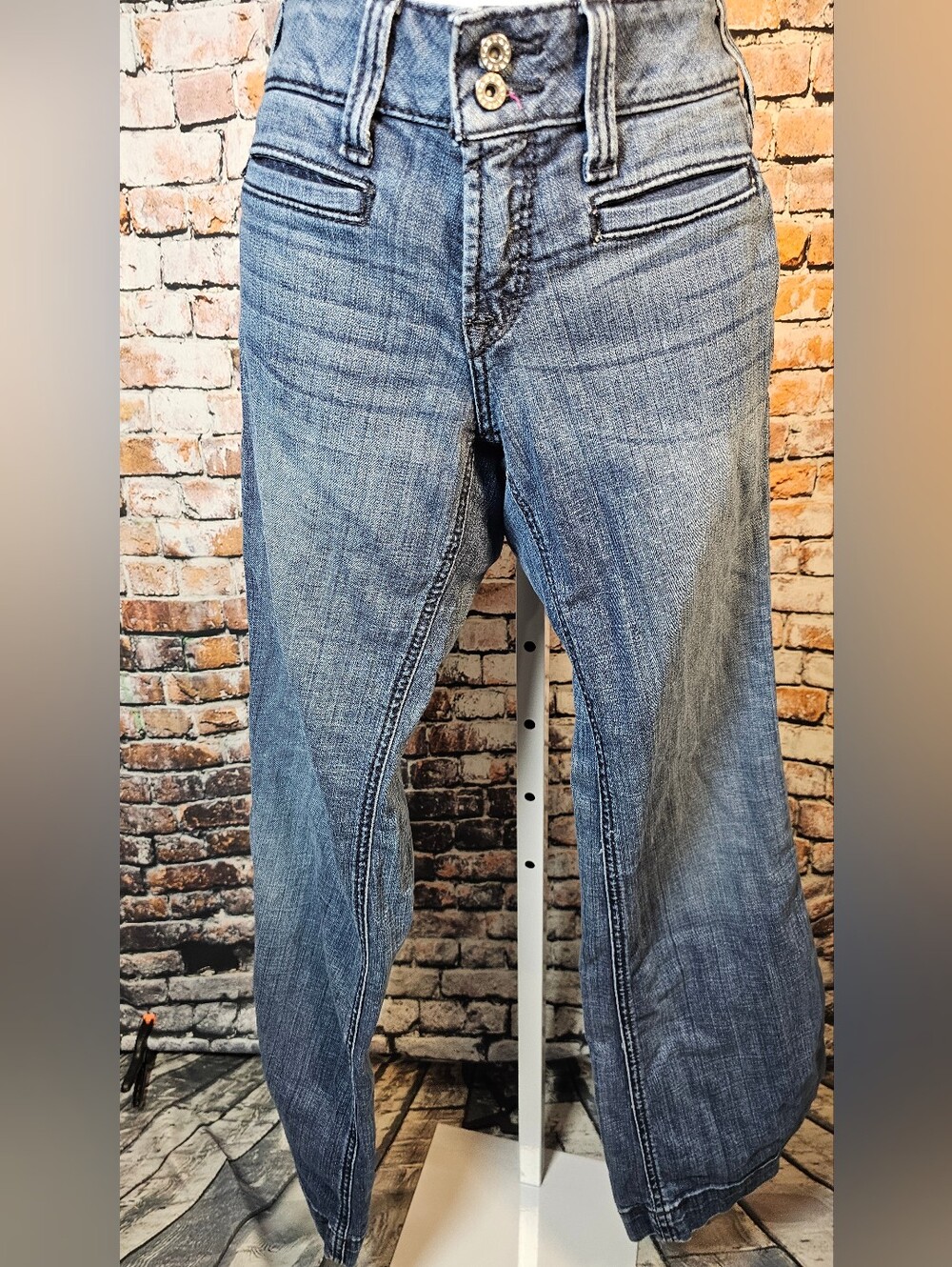 Ariat REAL Trouser Jeans Women’s 26S High Rise Wide Leg Medium Wash Western